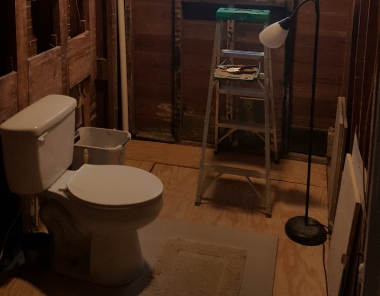 Bathroom with nothing but throne